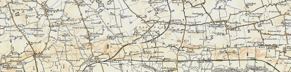 Old map of Stow Maries in 1898