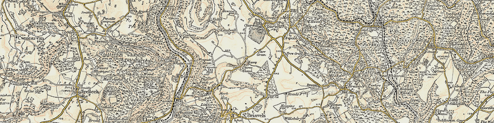 Old map of Stowe in 1899-1900