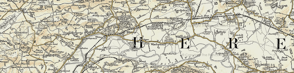 Old map of Stowe in 1900-1902