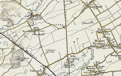 Old map of Stowe in 1901-1902