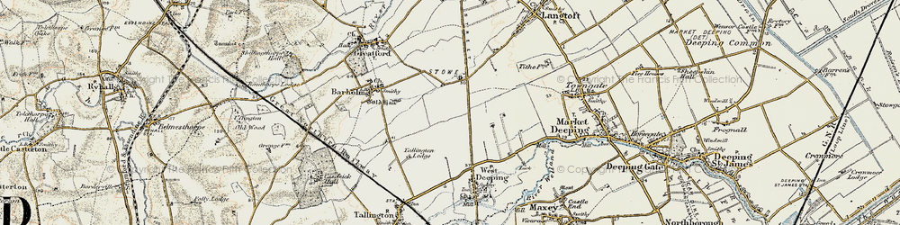 Old map of Stowe in 1901-1902