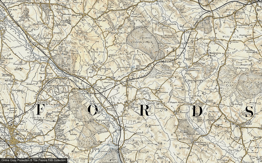 Old Map of Stowe-by-Chartley, 1902 in 1902
