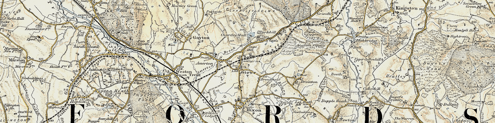 Old map of Stowe-by-Chartley in 1902