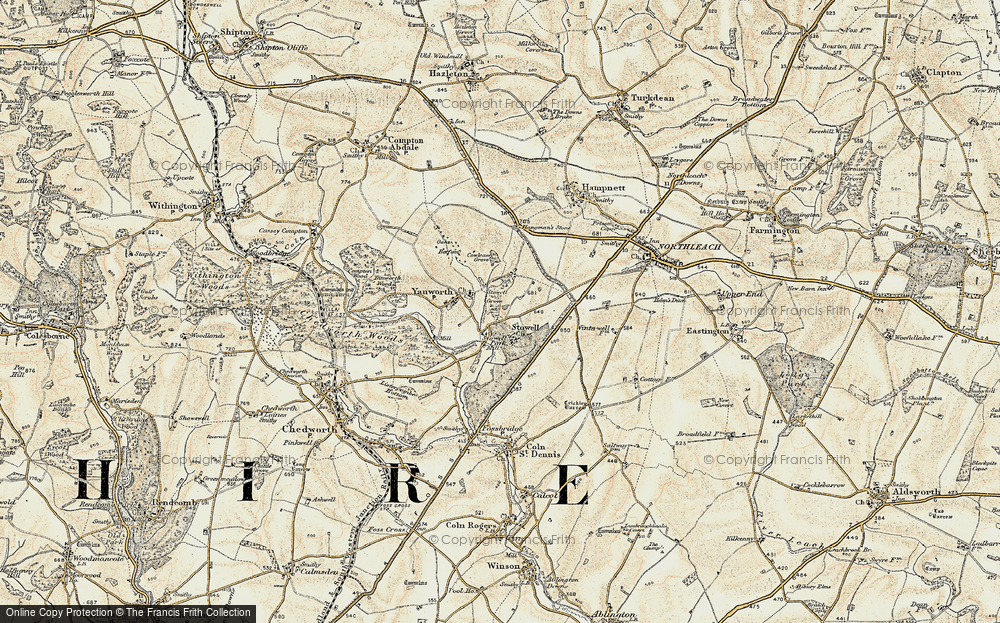 Old Map of Stowell, 1898-1899 in 1898-1899
