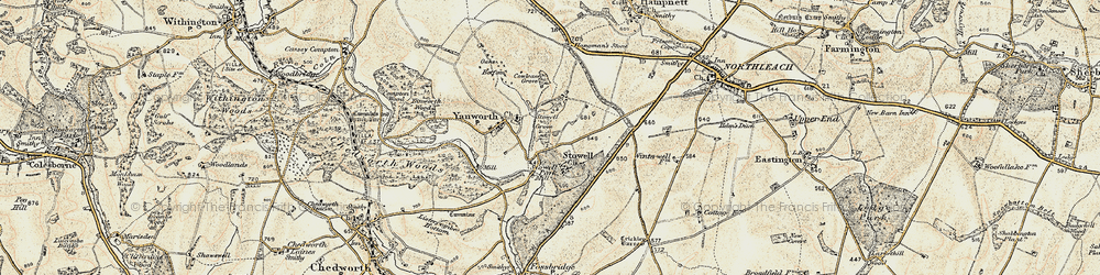 Old map of Stowell in 1898-1899