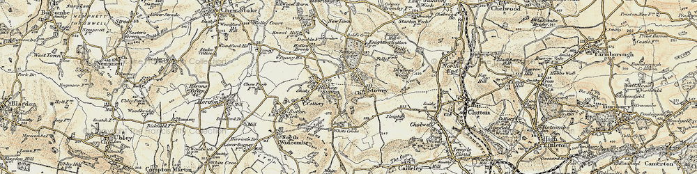 Old map of Stowey in 1899