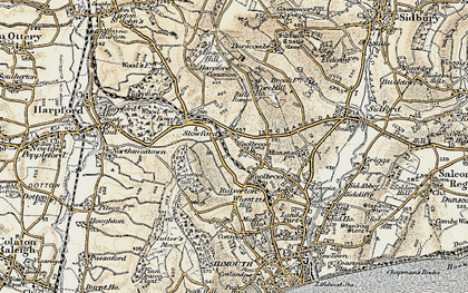 Old map of Stowford in 1899