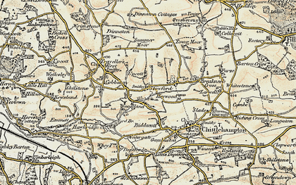 Old map of Stowford in 1900