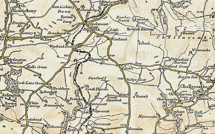 Old map of Stowford in 1900