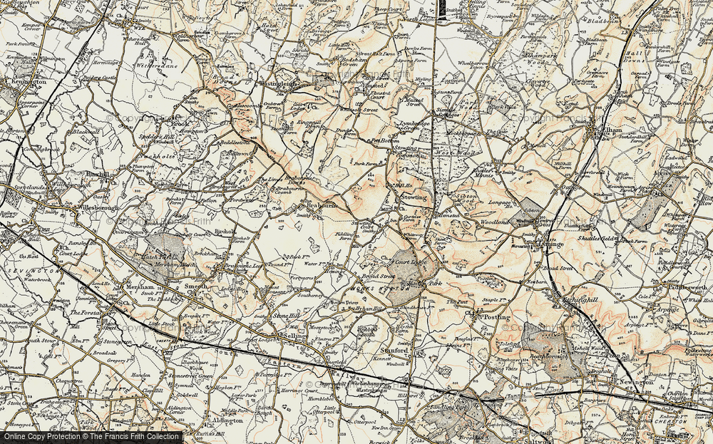 Old Map of Stowting Court, 1898-1899 in 1898-1899