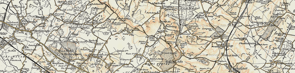 Old map of Stowting Court in 1898-1899