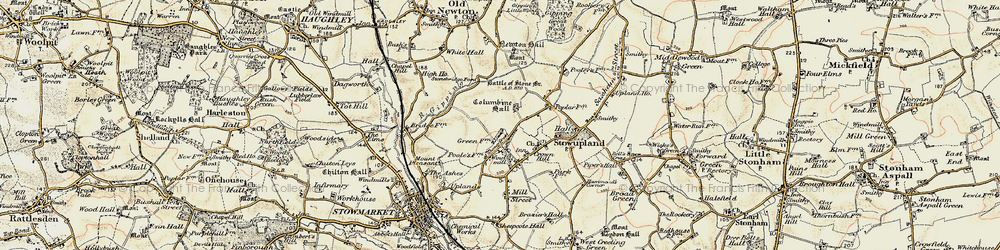 Old map of Stowupland in 1899-1901