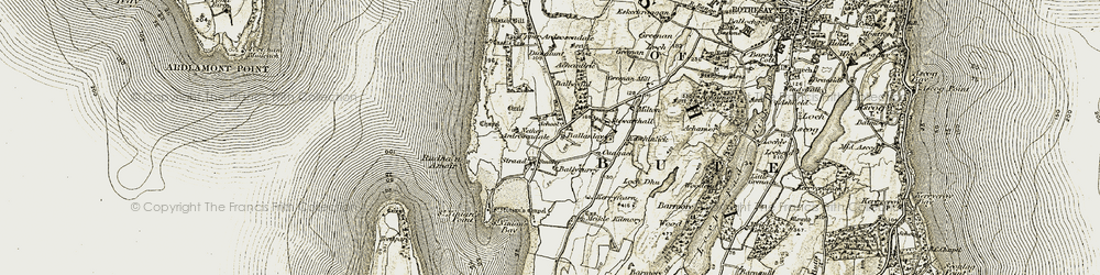 Old map of Largievrechtan in 1905-1907