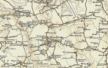 Old map of Stradbroke in 1901-1902