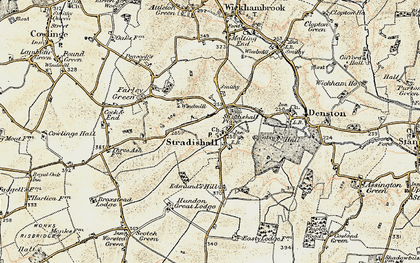 Old map of Stradishall in 1899-1901
