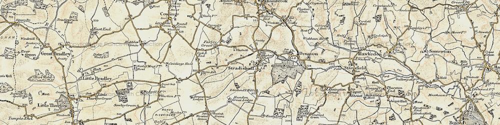 Old map of Stradishall in 1899-1901