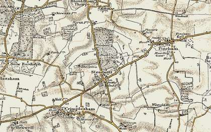 Old map of Stradsett in 1901-1902