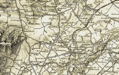 Old map of Straiton in 1903-1904