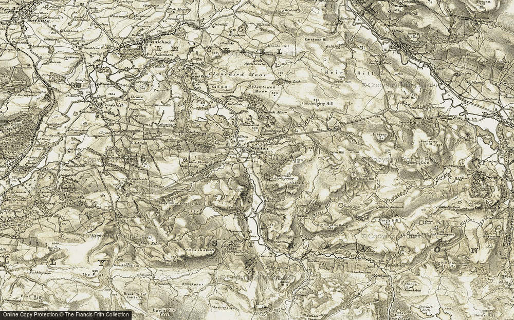 Old Map of Historic Map covering Bennan Hill in 1904-1905