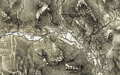 Old map of Straloch in 1907-1908