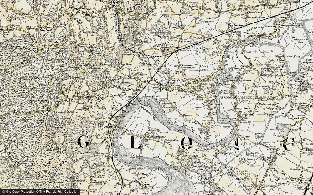 Old Map of Historic Map covering Arlingham Warth in 1898-1900