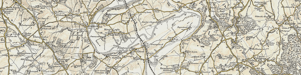 Old map of Strangford in 1899-1900