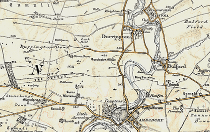 Old map of Strangways in 1897-1899