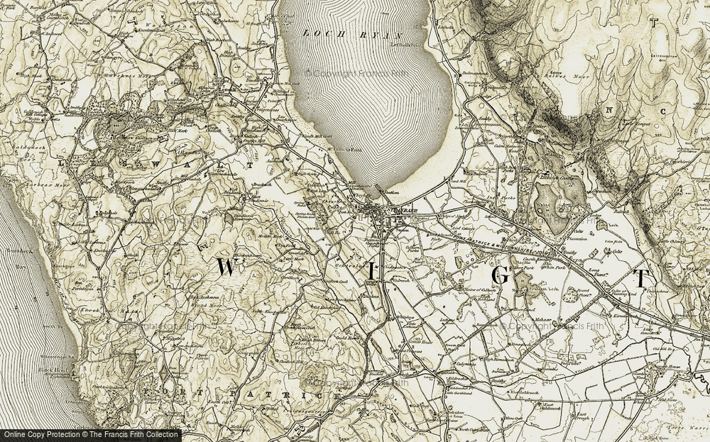 Old Map of Historic Map covering Bridge of Àird in 1905