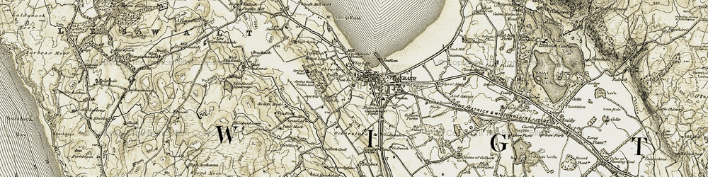 Old map of Stranraer in 1905