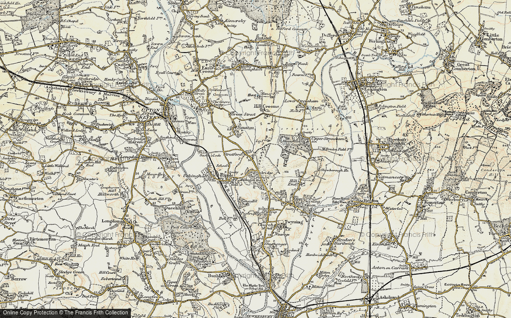 Old Map of Historic Map covering Brockeridge Common in 1899-1901