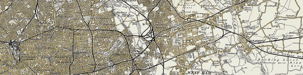 Old map of Stratford New Town in 1897-1902