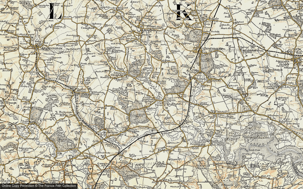 Old Map of Stratford St Andrew, 1898-1901 in 1898-1901
