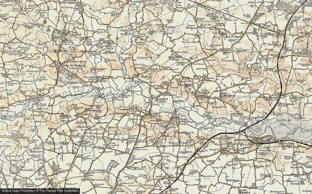 Old Map of Stratford St Mary, 1898-1901 in 1898-1901