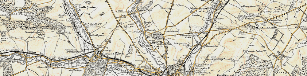 Old map of Old Sarum in 1897-1898