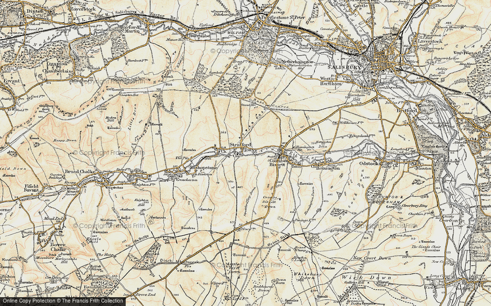 Old Map of Stratford Tony, 1897-1898 in 1897-1898