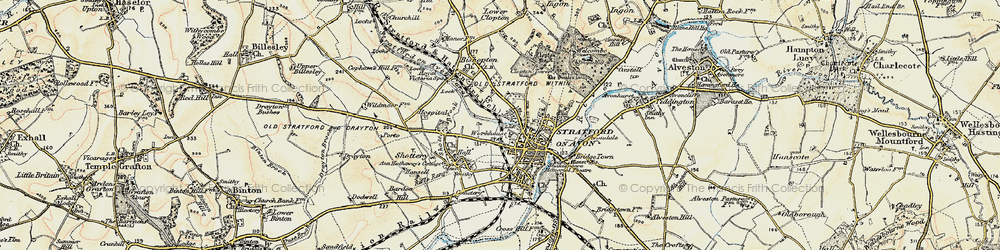 Old map of Stratford-upon-Avon in 1899-1902