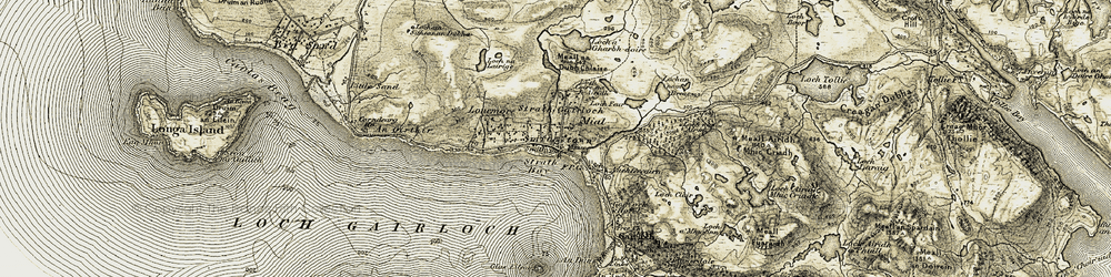 Old map of Strath in 1908-1910