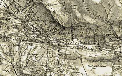 Old map of Ballagan Burn in 1904-1907