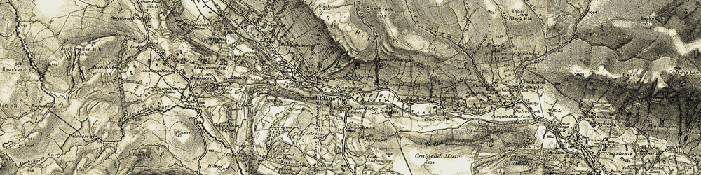 Old map of Ballagan Burn in 1904-1907