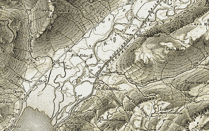 Old map of Strathcarron in 1908-1909