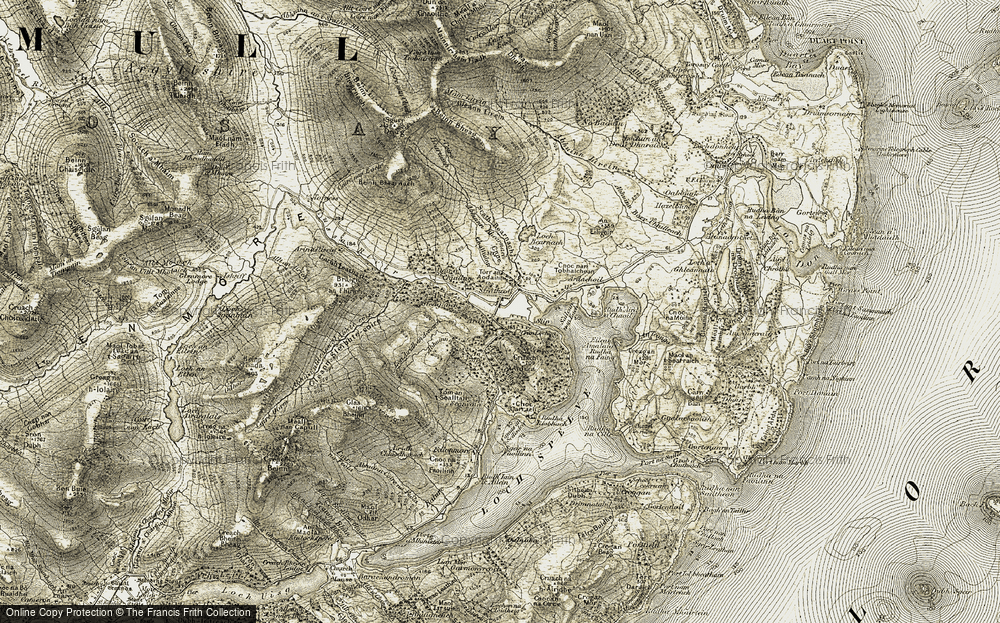 Old Map of Historic Map covering An Eiligeir in 1906-1907