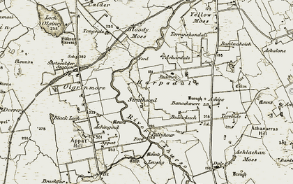 Old map of Achardale in 1911-1912