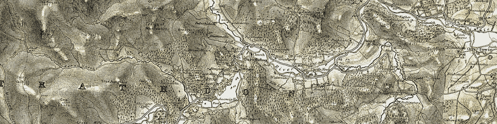 Old map of Brughs in 1908-1909