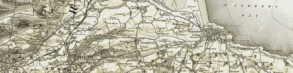 Old map of Bonfield in 1906-1908