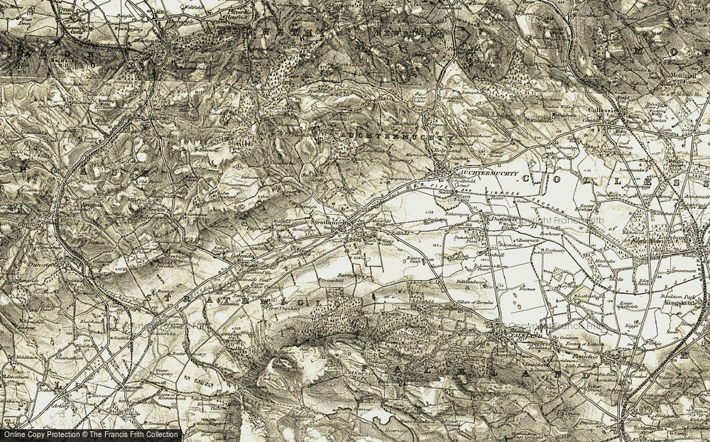 Old Map of Historic Map covering Wester Cash in 1906-1908