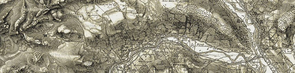 Old map of Tullypowrie in 1907-1908