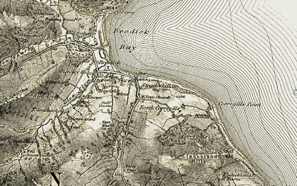 Old map of Brodick Bay in 1905-1906
