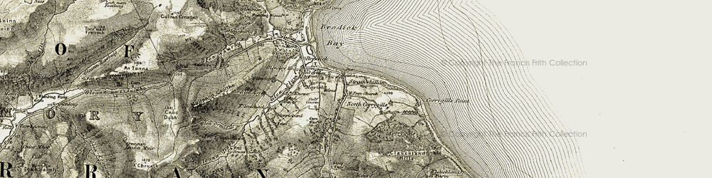 Old map of Brodick Bay in 1905-1906