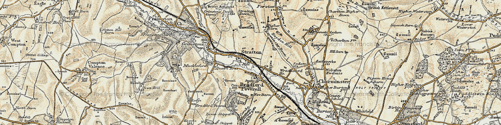 Old map of Stratton in 1899