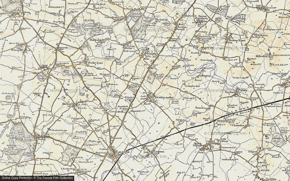 Old Map of Stratton Audley, 1898-1899 in 1898-1899